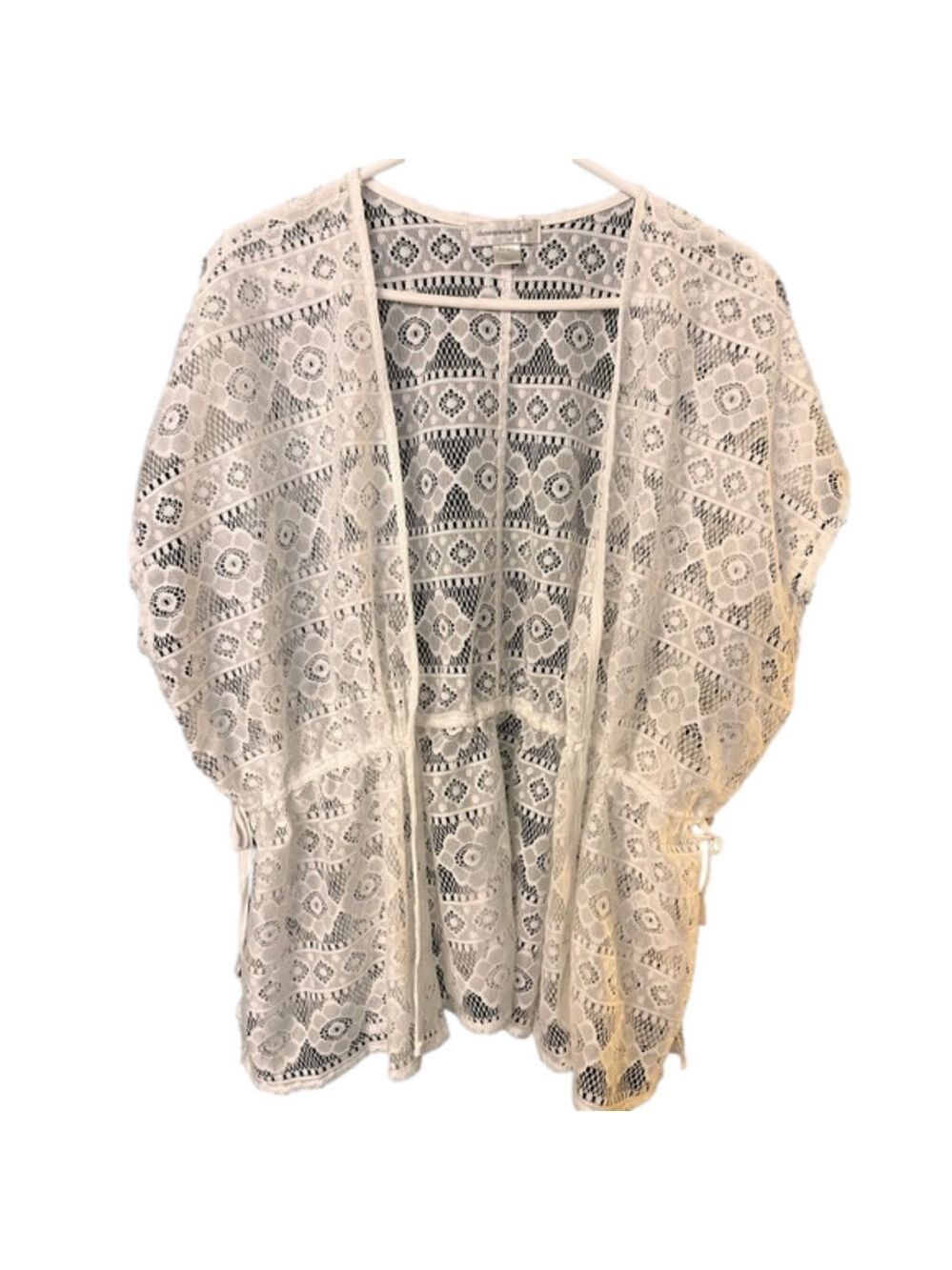 Christopher Banks one size fit all 100% polyester lace pattern beach cover up
